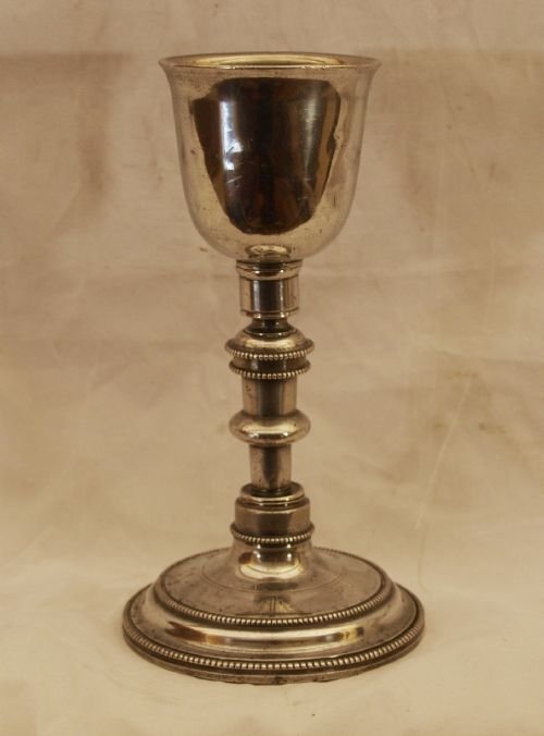 antique pewter traveling chalice late 18th early 19th century
