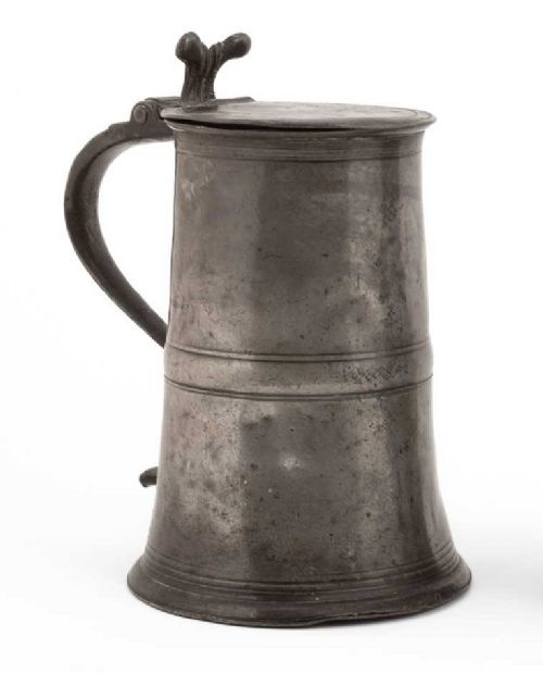 a english pewter george ii flatlid flagon probably london made for the scottish market circa 172030
