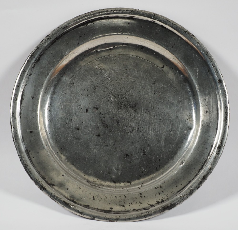 antique english pewter 9 inch plate by william cooke of bristol 17951812
