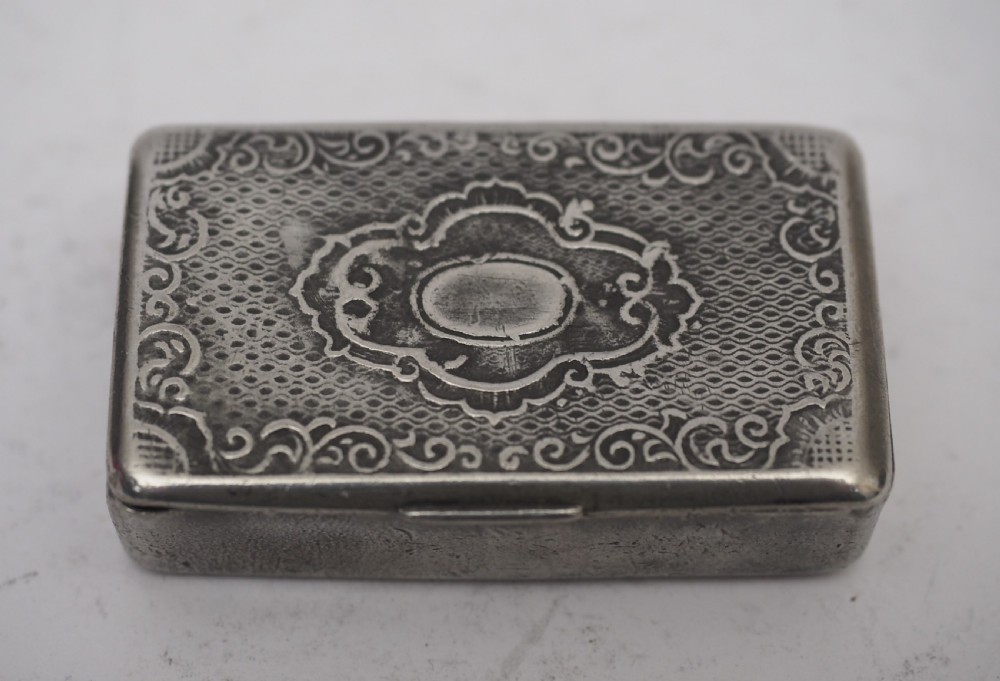 antique english pewter pocket snuff or tobacco box circa 1840