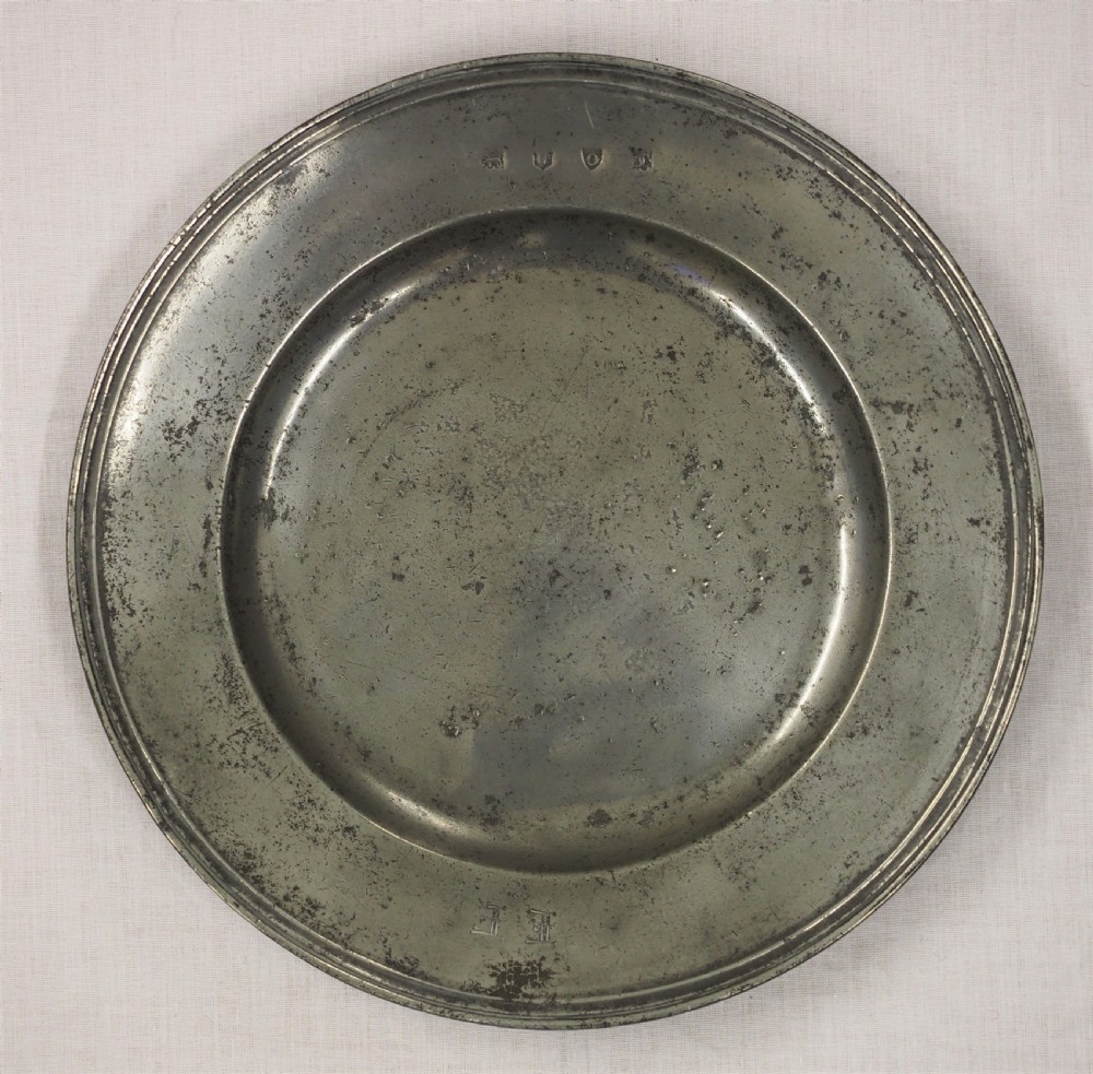 a charles ii triple reeded pewter plate by christopher clarke london circa 1680