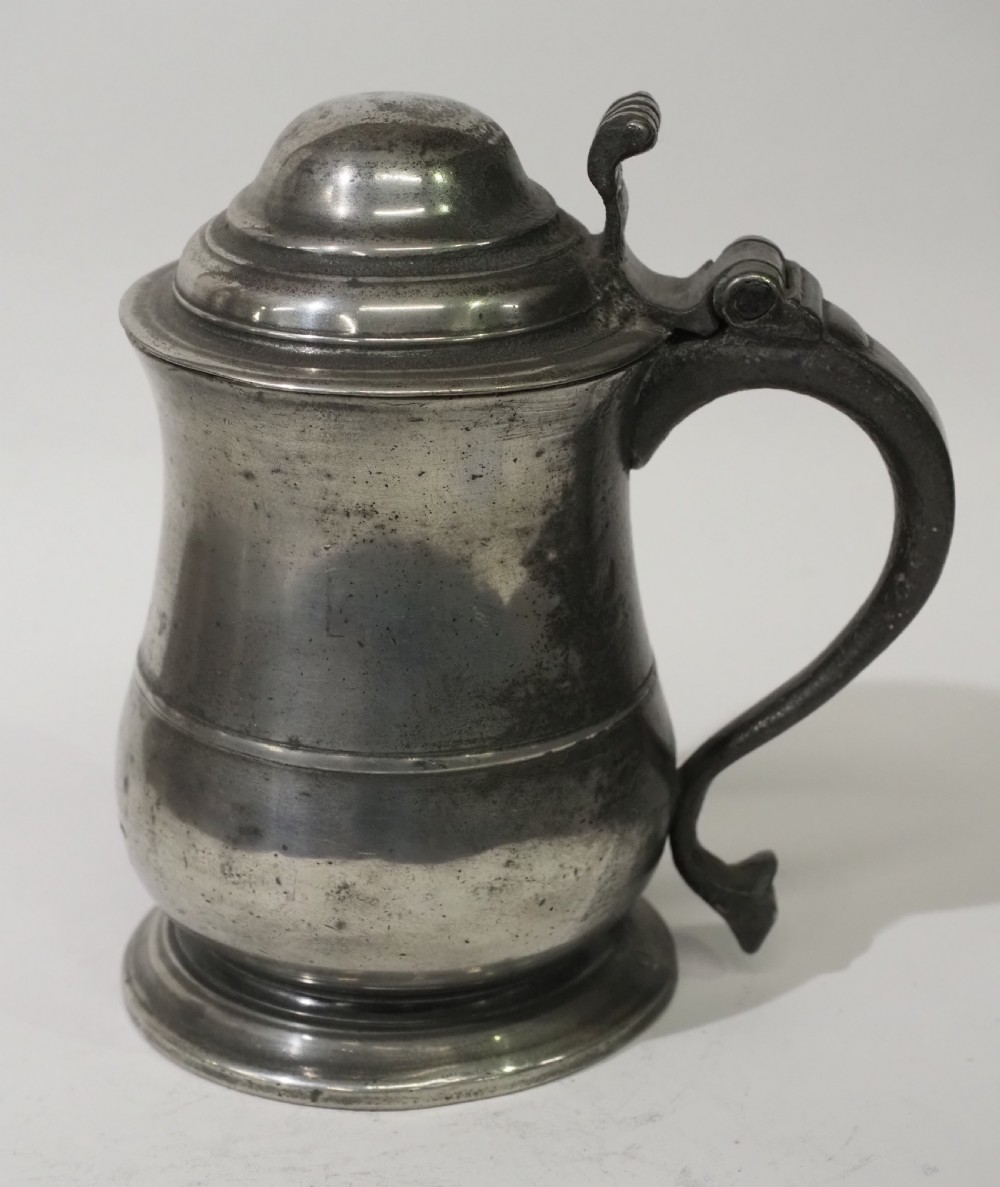 antique english pewter 1 pint dome lid tankard burgum catcott of bristol 1765 1779