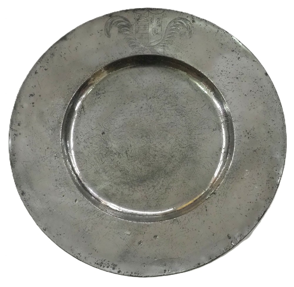 impressive large charles ii pewter broad rim charger 23 14 in circa 1670