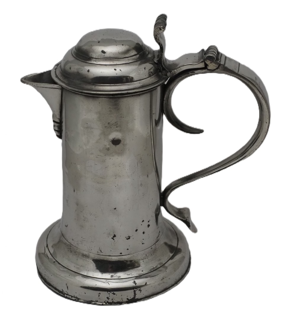 antique irish pewter church flagon probably by john heaney of dublin 1763 1807