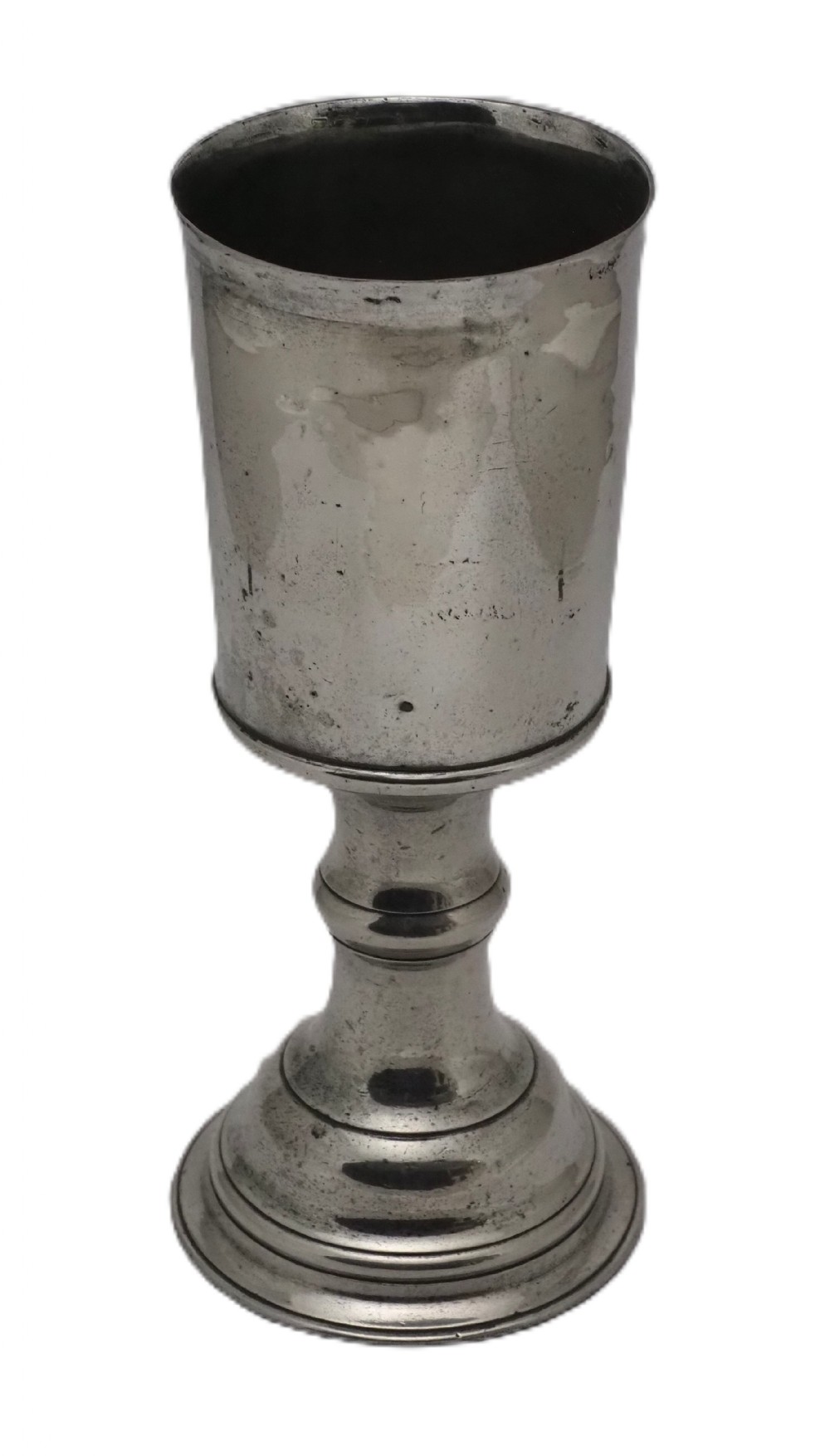 a fine antique irish pewter chalice of 1 pint capacity circa 1750