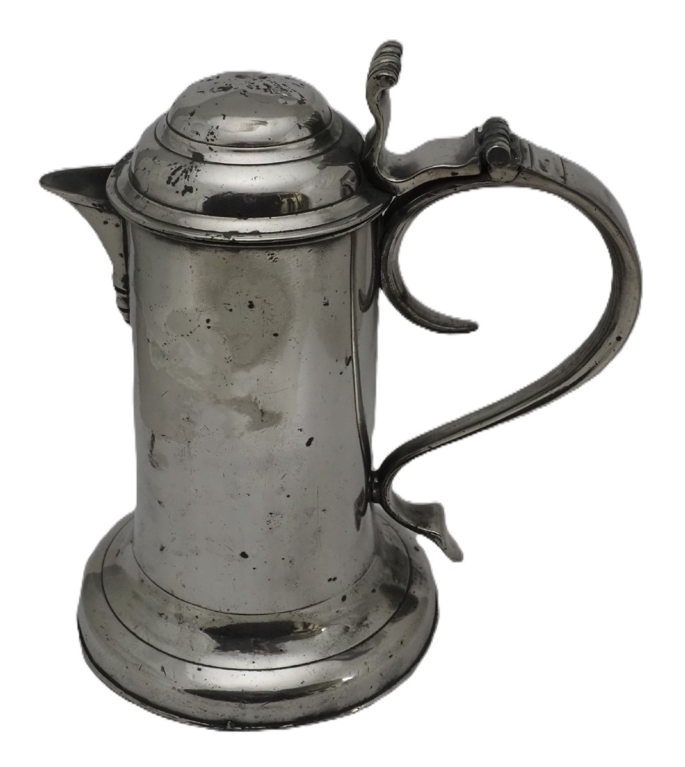 antique irish pewter church flagon probably by john heaney of dublin 1763 1807